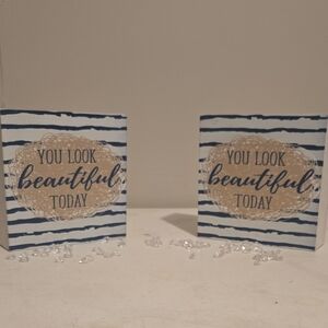 Blue and White Striped Art Print